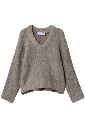 スリードッツ/three dotsのパフィウール Vネックトップス(110300/110301)