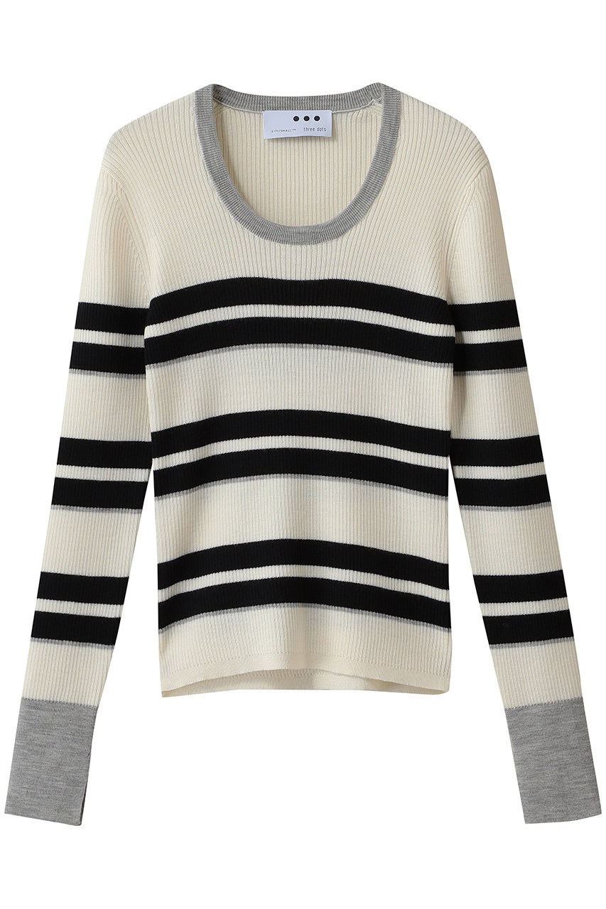 three dots Mercerized ウールジェシカ (オフマルチ, S) スリードッツ ELLE SHOP