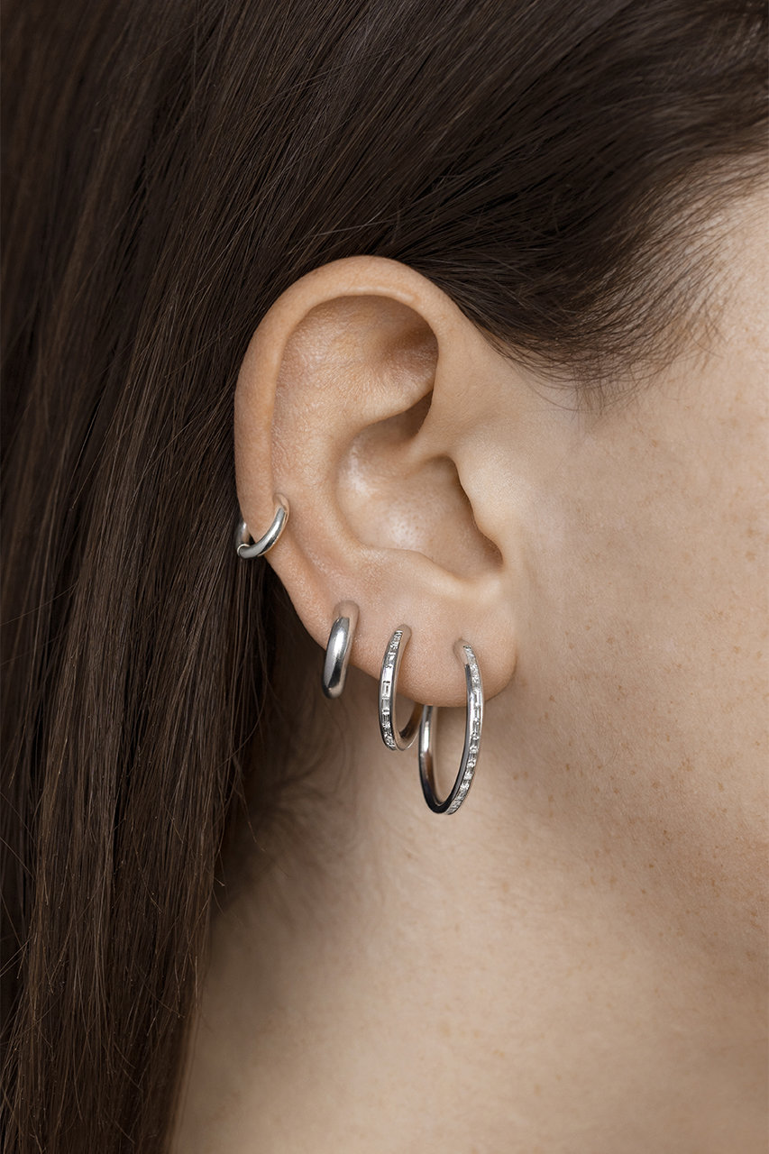 【UNISEX】MINI MICROHOOP SILVER ピアス