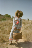 SILK JODHPUR DRESS NILA フラワープリント コットンシルクワンピース