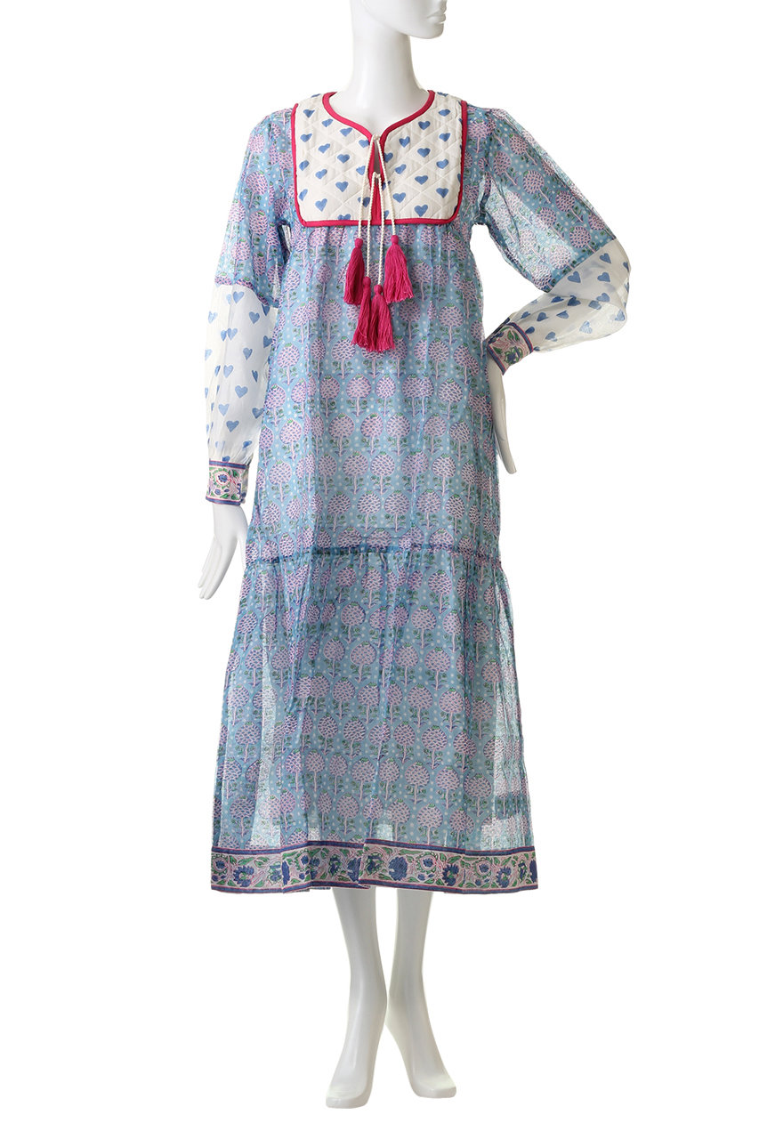 SILK JODHPUR DRESS PINEAPPLE コットンシルクワンピース
