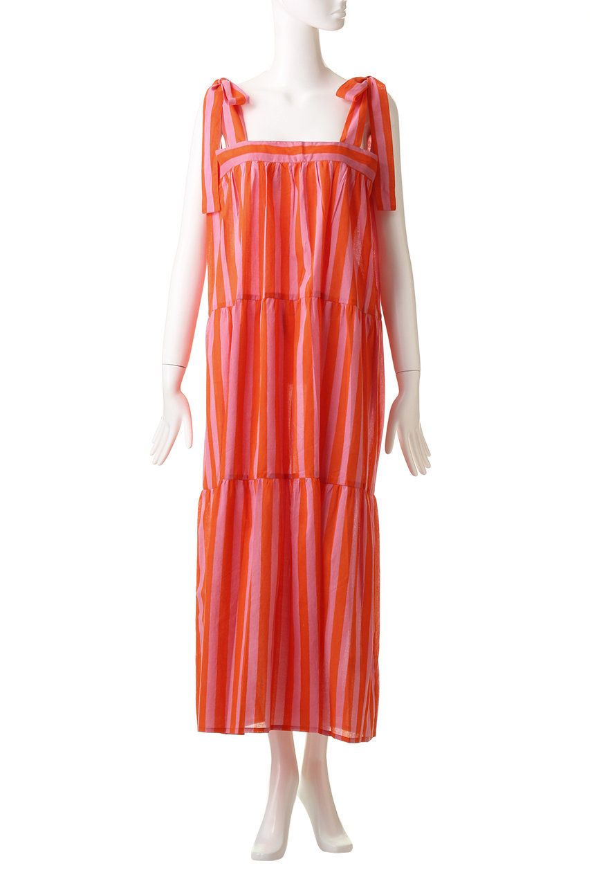 WINSLOW DRESS THICK STRIPE リボンショルダーワンピース