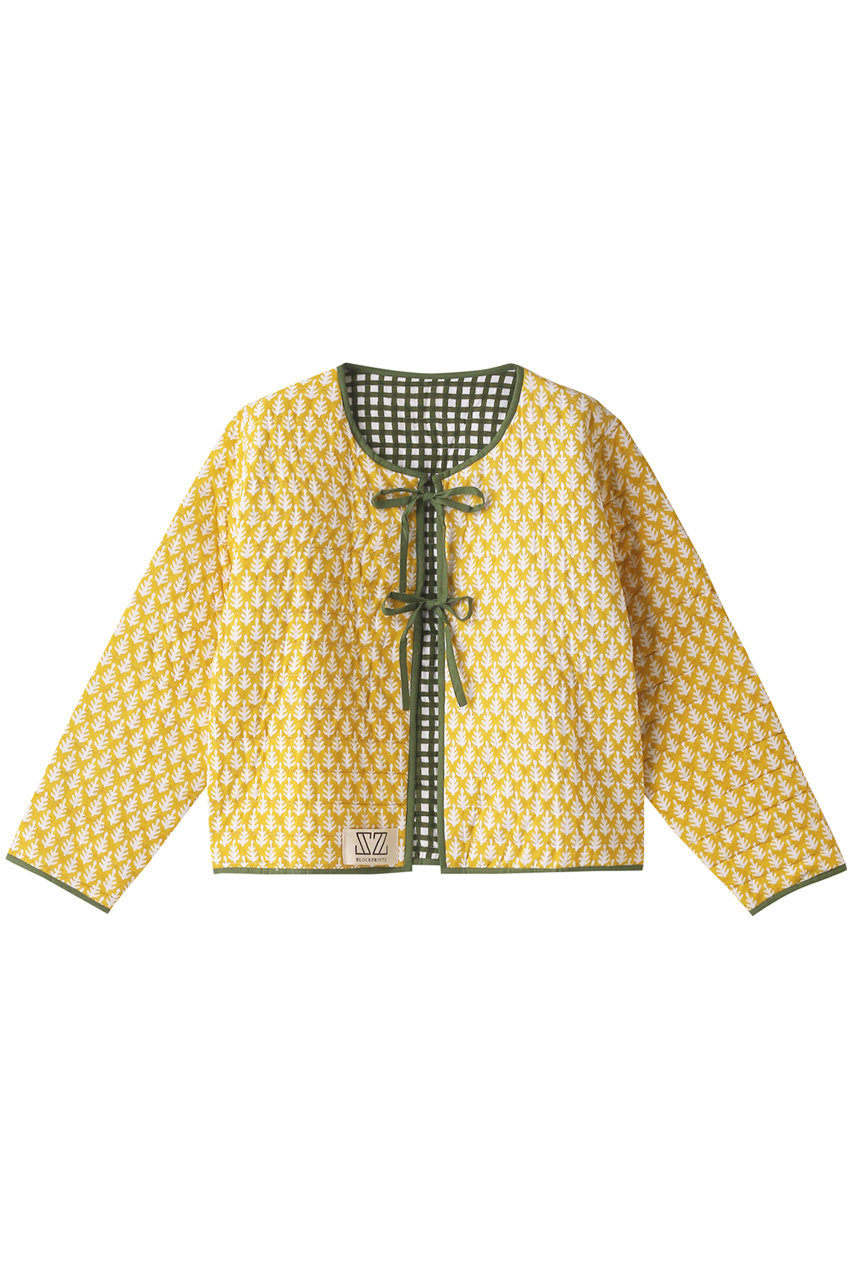 ＜ELLE SHOP＞ SZ Blockprints PATTI & SMALL GINGHAM リバーシブルジャケット (イエロー M) エスゼット ブロックプリント ELLE SHOP