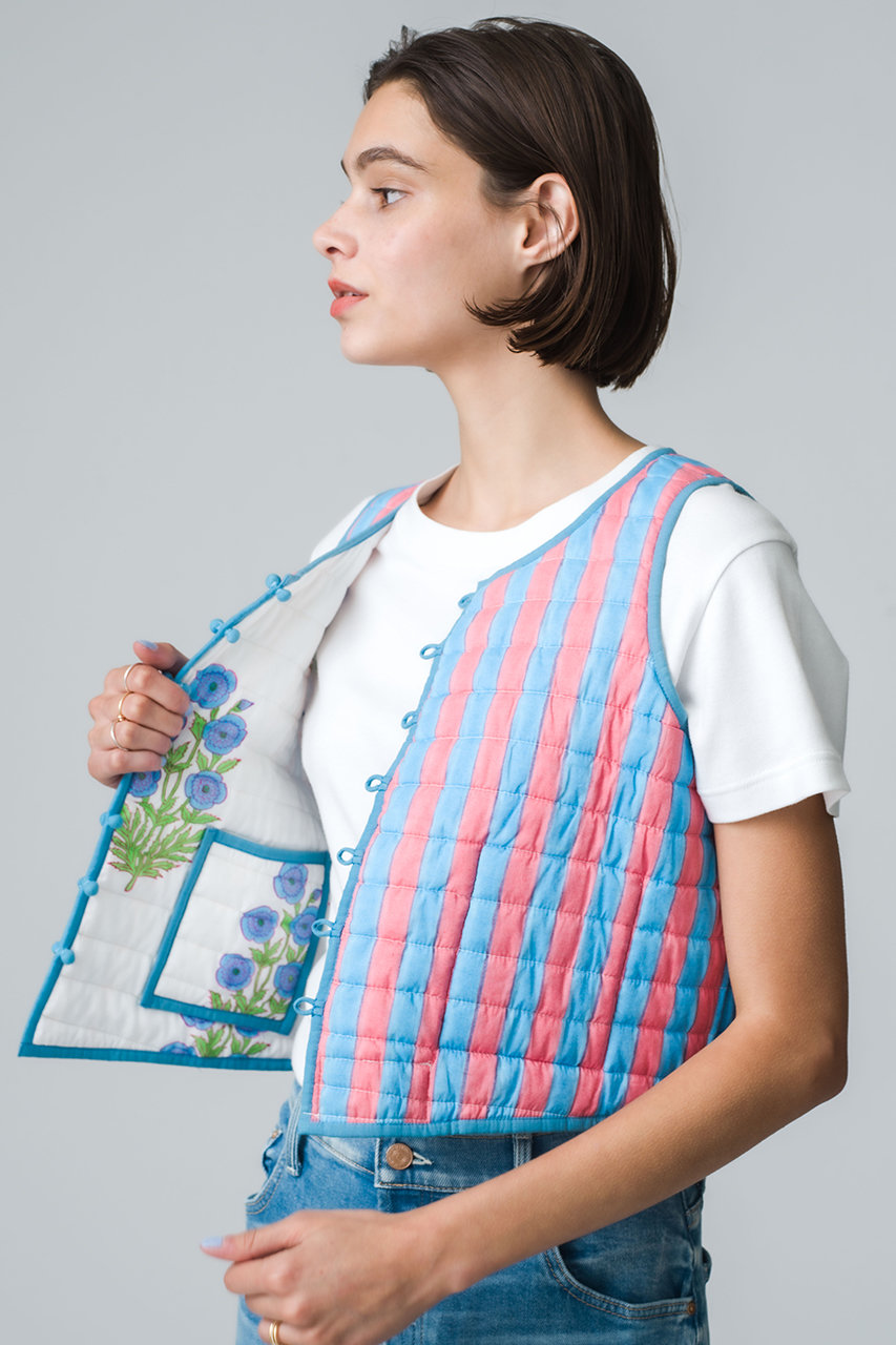 【ELLESHOP限定】QUILTED VEST POPPY キルティングベスト