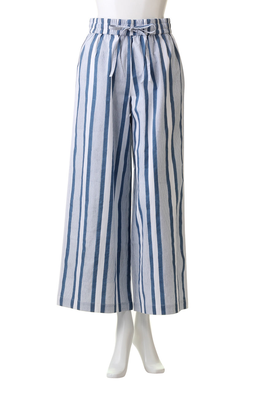 DRAWSTRING PANTS SEASIDE STRIPE ドロストワイドパンツ