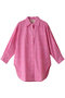 THIN STRIPE コットンオーバーサイズボタンダウンシャツ エスゼット ブロックプリント/SZ Blockprints ピンク