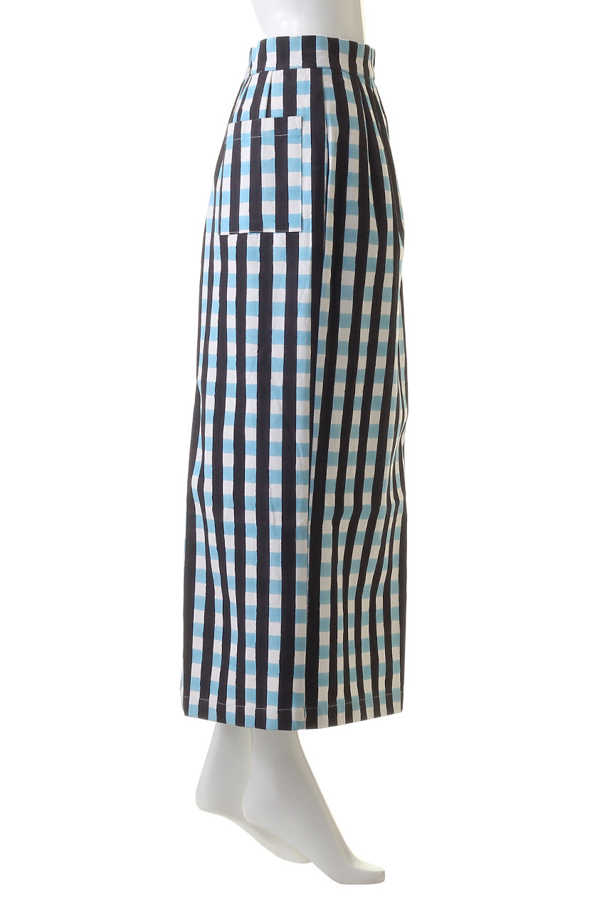 SZ Blockprints(エスゼット ブロックプリント)｜【日本別注】CANVAS SKIRT GINGHAM キャンバススカート/ネイビー  の通販｜ELLESHOP・(エル・ショップ)