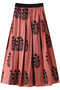 FLARE SKIRT POPPY ベルベットウエスト フレアスカート エスゼット ブロックプリント/SZ Blockprints ダークピンク