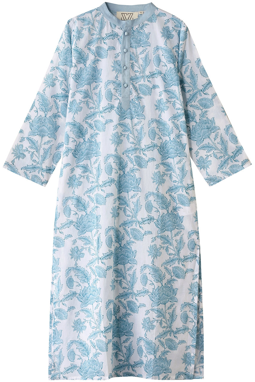 エスゼット ブロックプリント/SZ BlockprintsのISLE FROCK ISA スタンドカラーカバーアップワンピース(ライトブルー/4110300009)