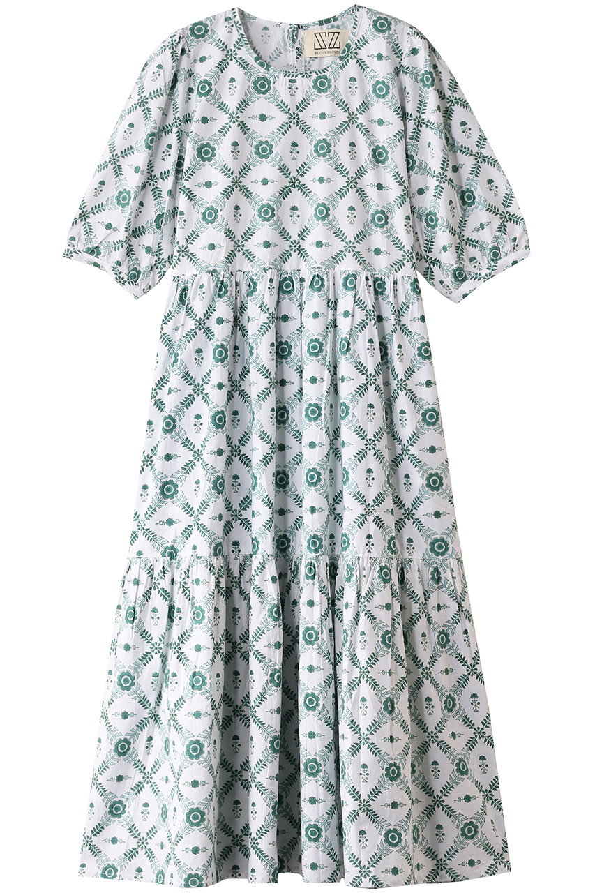 エスゼット ブロックプリント/SZ BlockprintsのGAIA DRESS CHAKRI ティアードワンピース(ライトブルー/4110300012)