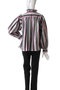 KALI TOP MULTI STRIPE フリルスタンドカラーシャツ エスゼット ブロックプリント/SZ Blockprints