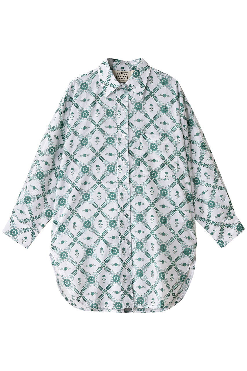 エスゼット ブロックプリント/SZ BlockprintsのOVERSIZED BUTTON DOWN CHAKRI ボタンダウンシャツ(ライトブルー/4110700020)