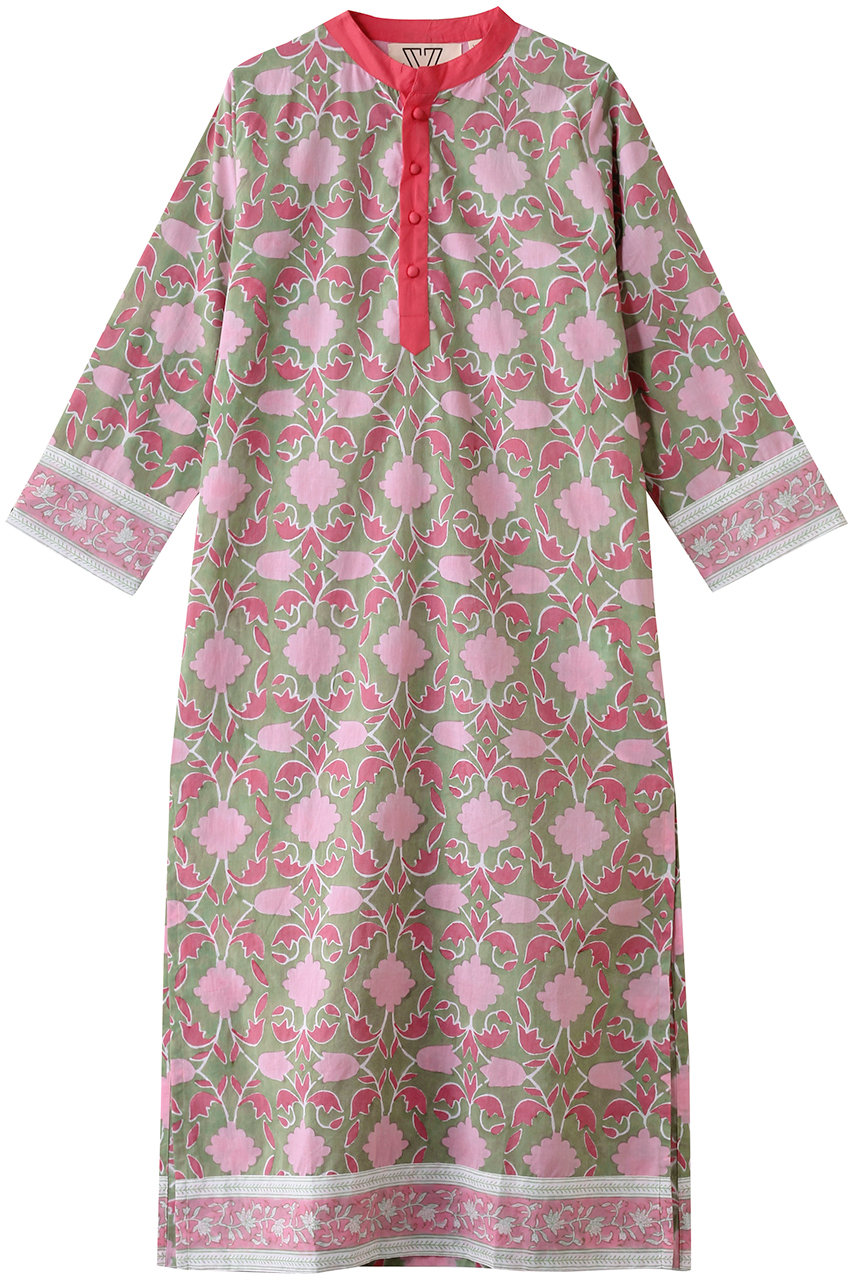 SZ Blockprints ISLE FROCK LISBON IN CELERY スタンドカラーカバーアップワンピース (ピンク, XS) エスゼット ブロックプリント ELLE SHOP SZ Blockprints ISLE FROCK LISBON IN CELERY スタンドカラーカバーアップワンピース (ピンク, XS) エスゼット ブロックプリント ELLE SHOP