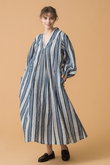 LEO DRESS SEASIDE STRIPE Vネックワンピース