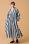 LEO DRESS SEASIDE STRIPE Vネックワンピース エスゼット ブロックプリント/SZ BLOCKPRINTS