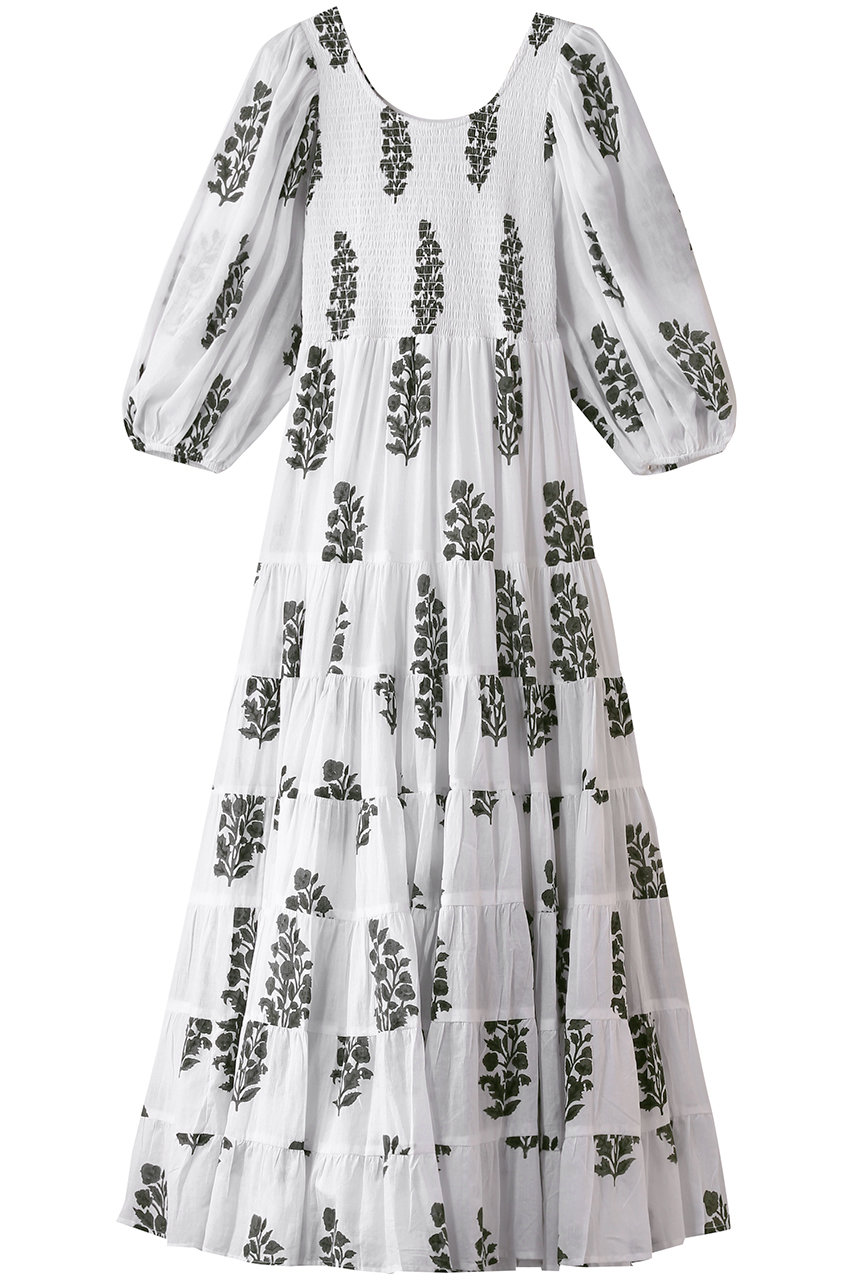 SZ Blockprints ALICE DRESS ANEEZA ティアードワンピース (ホワイト, XS) エスゼット ブロックプリント ELLE SHOP SZ Blockprints ALICE DRESS ANEEZA ティアードワンピース (ホワイト, XS) エスゼット ブロックプリント ELLE SHOP
