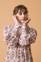 LEO DRESS GERANIUM Vネックワンピース エスゼット ブロックプリント/SZ BLOCKPRINTS