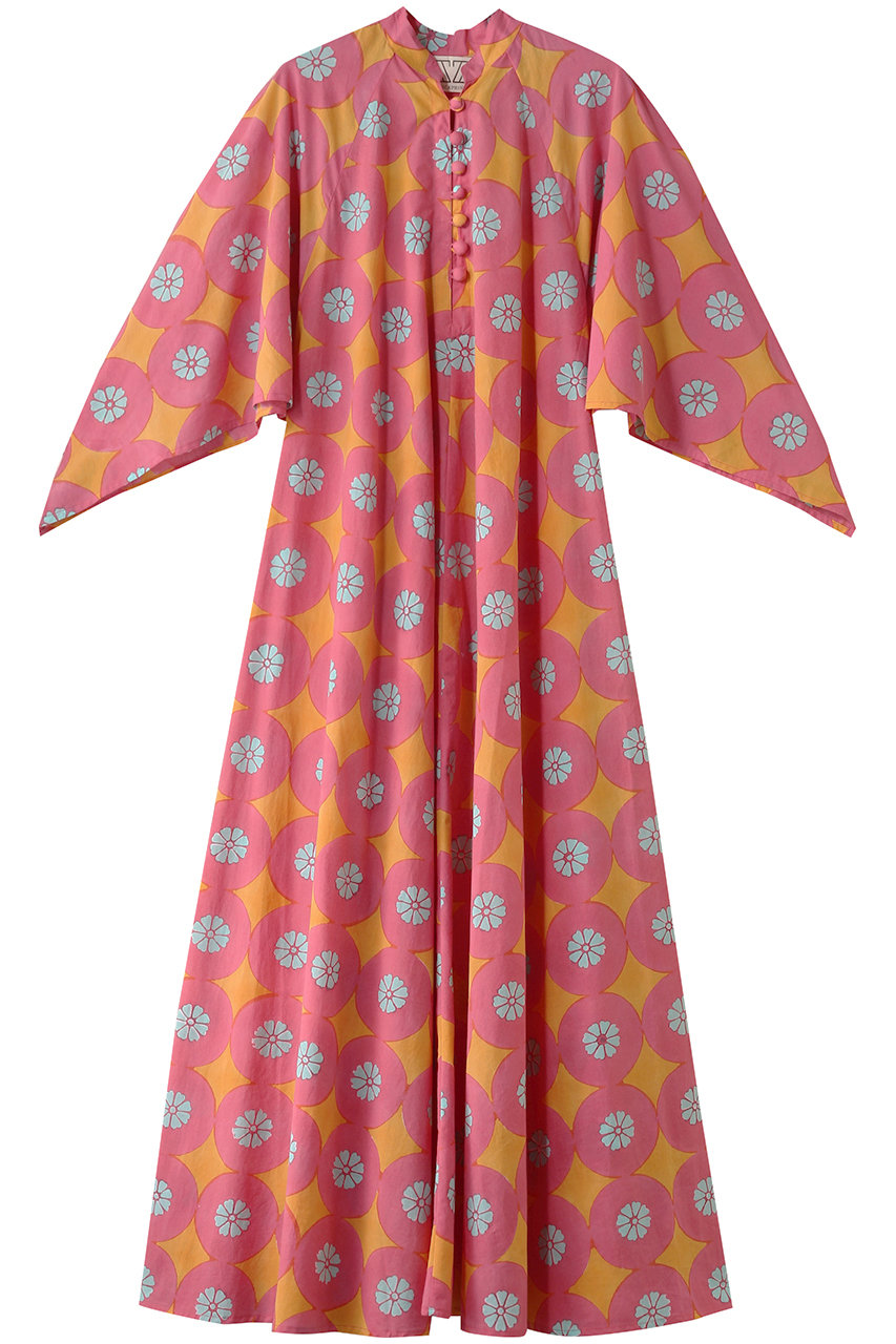 SZ Blockprints ARTEMISIA DRESS STARBURST フレアスリーブワンピース (レッド, XS) エスゼット ブロックプリント ELLE SHOP SZ Blockprints ARTEMISIA DRESS STARBURST フレアスリーブワンピース (レッド, XS) エスゼット ブロックプリント ELLE SHOP