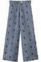 DISCO PANTS THIN STRIPE PAISLEY デニムワイドパンツ エスゼット ブロックプリント/SZ BLOCKPRINTS ネイビー