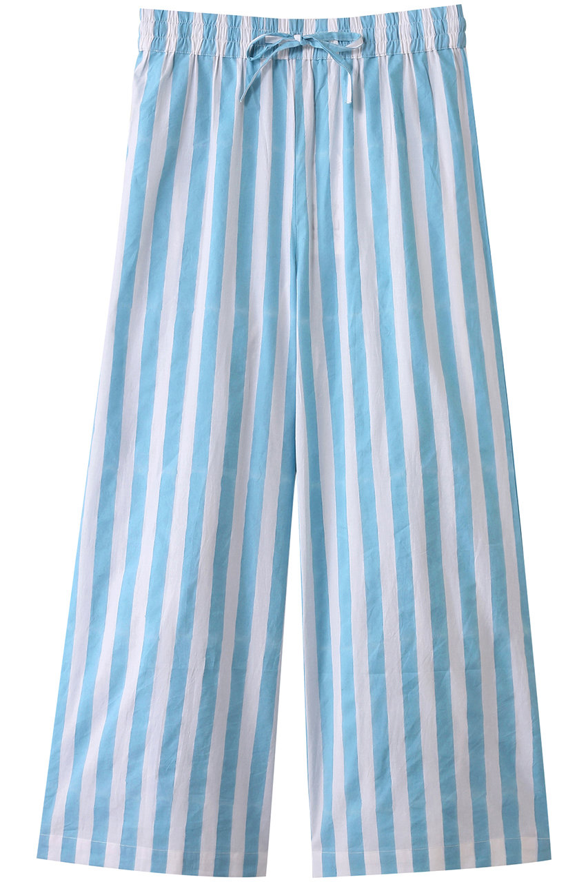 SZ Blockprints DRAWSTRING PANTS THICK STRIPE ドロストワイドパンツ (ライトブルー, M) エスゼット ブロックプリント ELLE SHOP SZ Blockprints DRAWSTRING PANTS THICK STRIPE ドロストワイドパンツ (ライトブルー, M) エスゼット ブロックプリント ELLE SHOP