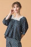 VITI TOP POLKA DOT スクエアネックブラウス