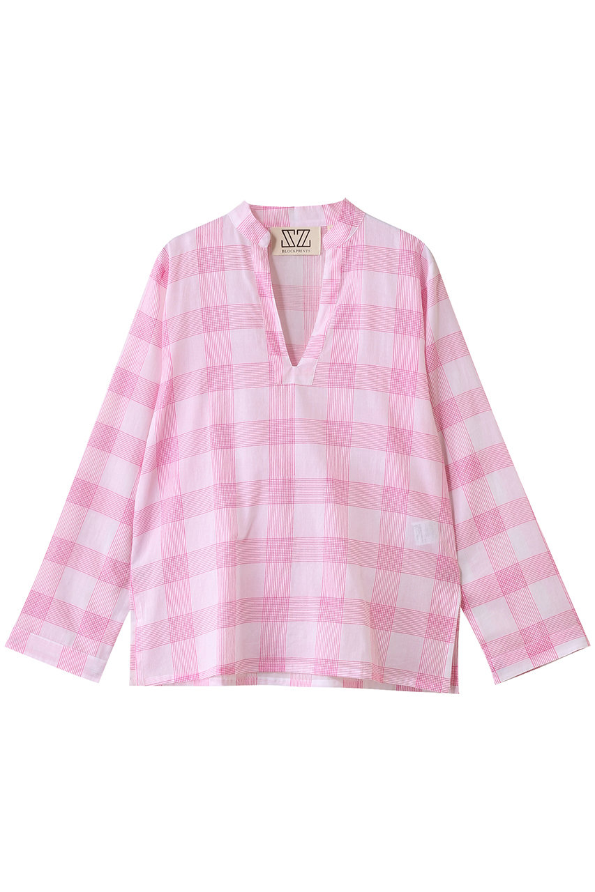 SZ Blockprints DOUCE TOP WEAVE スキッパープルオーバーシャツ (ピンク, XS) エスゼット ブロックプリント ELLE SHOP SZ Blockprints DOUCE TOP WEAVE スキッパープルオーバーシャツ (ピンク, XS) エスゼット ブロックプリント ELLE SHOP