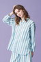 GURU TOP THICK STRIPE ノーカラーシャツ エスゼット ブロックプリント/SZ BLOCKPRINTS