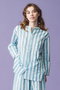 GURU TOP THICK STRIPE ノーカラーシャツ エスゼット ブロックプリント/SZ BLOCKPRINTS