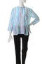 GURU TOP THICK STRIPE ノーカラーシャツ エスゼット ブロックプリント/SZ BLOCKPRINTS