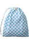 LAUNDRY BAG トラベルポーチ LARGE エスゼット ブロックプリント/SZ BLOCKPRINTS ライトブルー（CHECK）