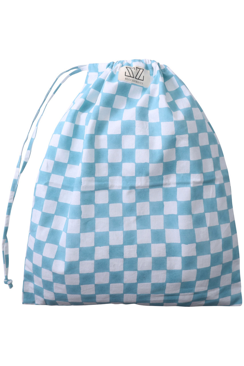 SZ Blockprints LAUNDRY BAG トラベルポーチ LARGE (ライトブルー(CHECK), F) エスゼット ブロックプリント ELLE SHOP SZ Blockprints LAUNDRY BAG トラベルポーチ LARGE (ライトブルー(CHECK), F) エスゼット ブロックプリント ELLE SHOP