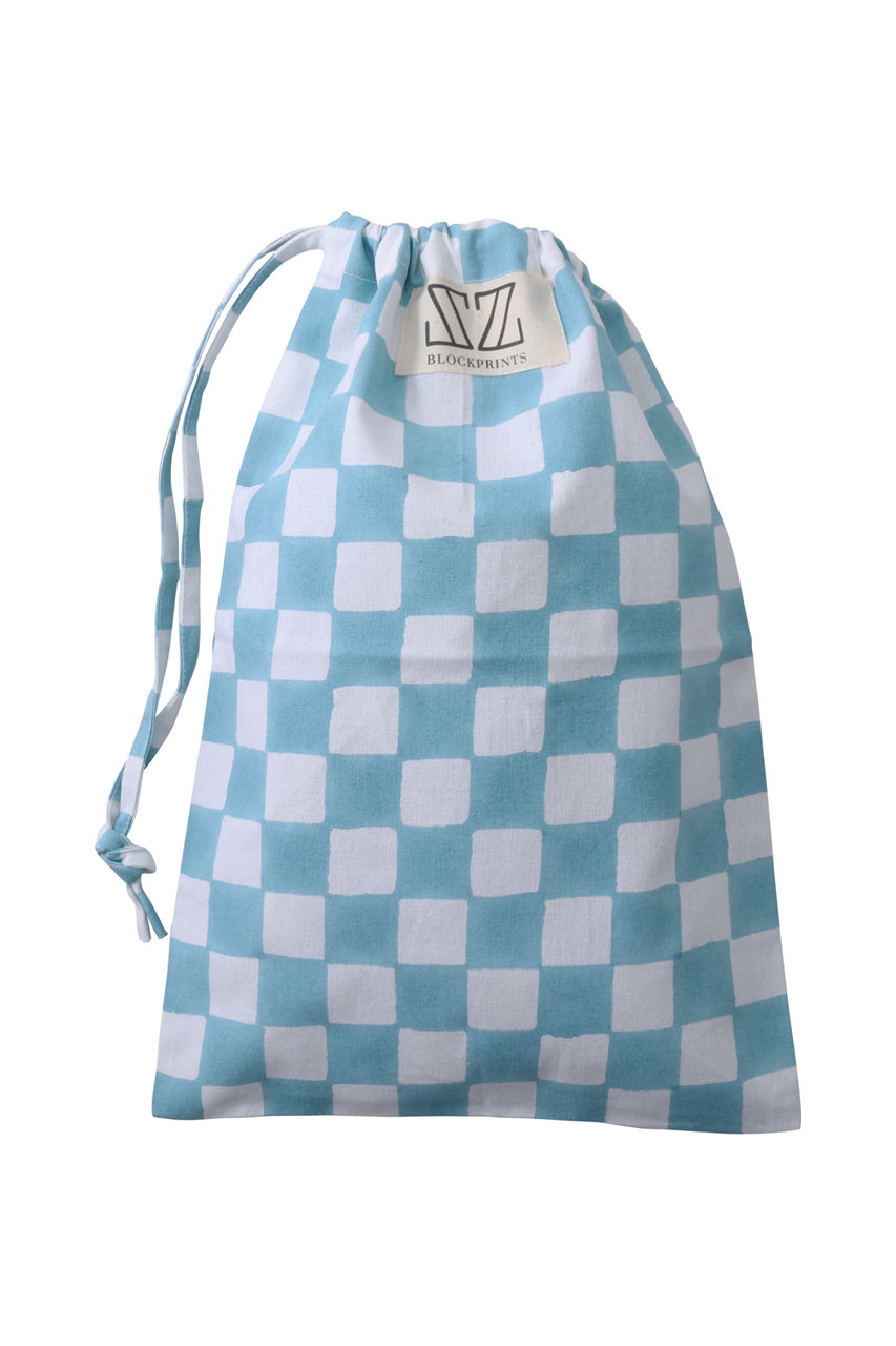 SZ Blockprints LAUNDRY BAG トラベルポーチ SMALL (ライトブルー(CHECK), F) エスゼット ブロックプリント ELLE SHOP SZ Blockprints LAUNDRY BAG トラベルポーチ SMALL (ライトブルー(CHECK), F) エスゼット ブロックプリント ELLE SHOP
