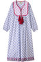 KITTY DRESS DAFFODIL タッセル付きドレス エスゼット ブロックプリント/SZ BLOCKPRINTS ホワイト
