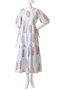 GAIA DRESS POPPY ON THIN STRIPE ティアードドレス エスゼット ブロックプリント/SZ BLOCKPRINTS