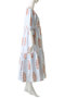 GAIA DRESS POPPY ON THIN STRIPE ティアードドレス エスゼット ブロックプリント/SZ BLOCKPRINTS