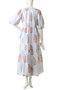 GAIA DRESS POPPY ON THIN STRIPE ティアードドレス エスゼット ブロックプリント/SZ BLOCKPRINTS