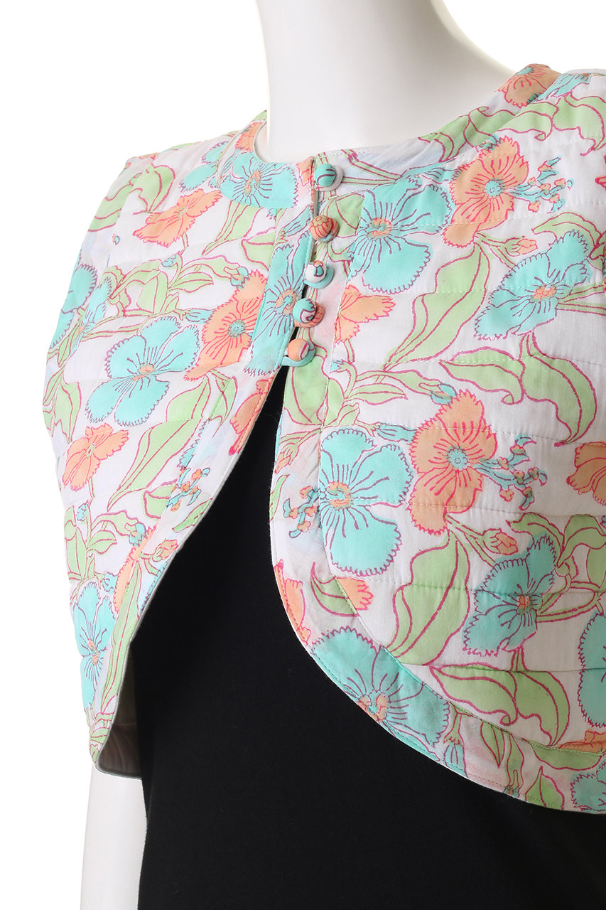 SZ Blockprintsエスゼットブロックプリント花柄キルティングベスト SZ BLOCKPRINTS(エスゼット ブロックプリント)｜BOLERO VEST FLOWER