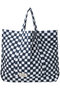 OVERSIZE TOTE CHECK オーバーサイズトートバッグ エスゼット ブロックプリント/SZ BLOCKPRINTS ブラック