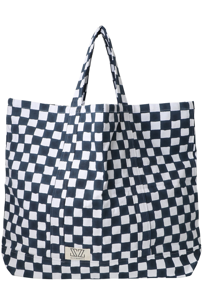 SZ Blockprints OVERSIZE TOTE CHECK オーバーサイズトートバッグ (ブラック, F) エスゼット ブロックプリント ELLE SHOP SZ Blockprints OVERSIZE TOTE CHECK オーバーサイズトートバッグ (ブラック, F) エスゼット ブロックプリント ELLE SHOP