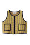 QUILTED VEST DOUBLE THICK STRIPE キルティングベスト エスゼット ブロックプリント/SZ BLOCKPRINTS ブラウン