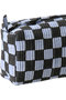 SMALL MAKEUP POUCH DOUBLE CHECK ポーチ エスゼット ブロックプリント/SZ BLOCKPRINTS