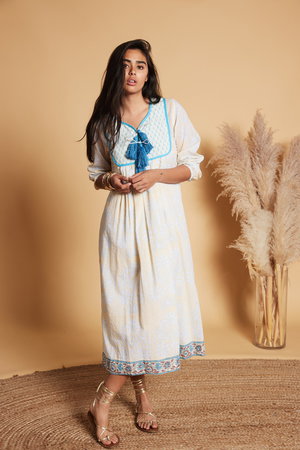 エスゼット ブロックプリント/SZ BLOCKPRINTSのKITTY DRESS VINE タッセル付きドレス(110500/110502)