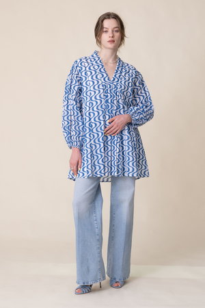 エスゼット ブロックプリント/SZ BLOCKPRINTSのLARA DRESS WAVY チュニックドレス(110500/110505)