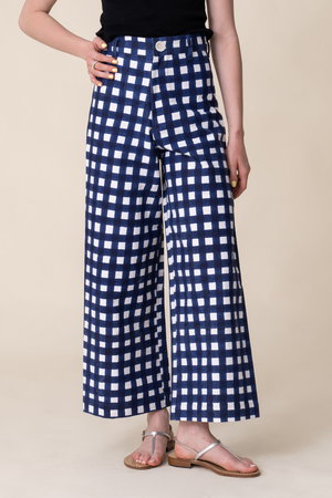 エスゼット ブロックプリント/SZ BLOCKPRINTSのDISCO PANTS GINGHAM ワイドパンツ(110600/110601)