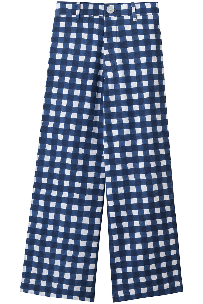 エスゼット ブロックプリント/SZ BLOCKPRINTSのDISCO PANTS GINGHAM ワイドパンツ(ネイビー/4310600317)
