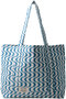 MEDIUM TOTE WAVY トートバッグ エスゼット ブロックプリント/SZ BLOCKPRINTS ブルー