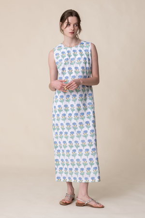 エスゼット ブロックプリント/SZ BLOCKPRINTSのRINA DRESS FLEUR ノースリーブドレス(110500/110502)