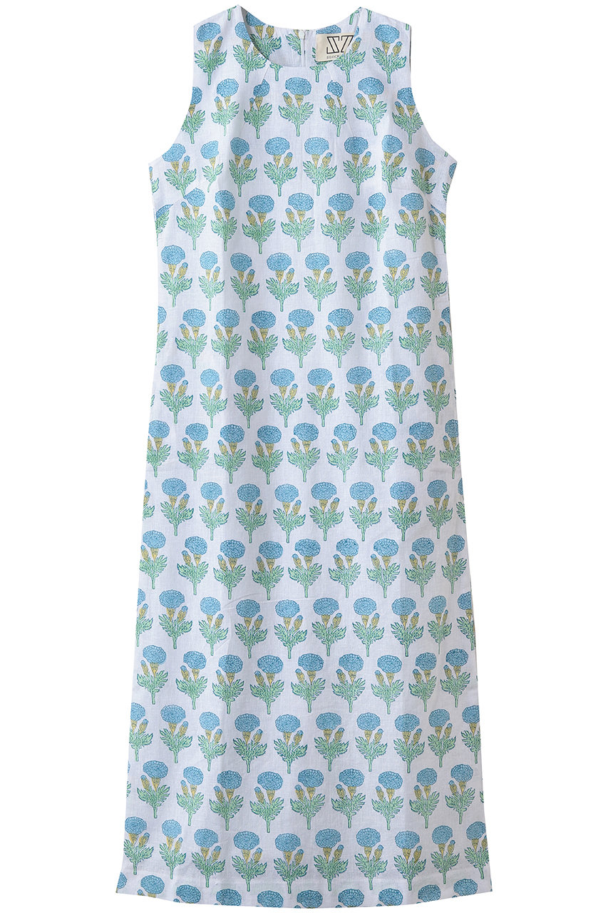 エスゼット ブロックプリント/SZ BLOCKPRINTSのRINA DRESS FLEUR ノースリーブドレス(ブルー/4310300138)