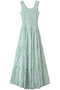 CECILIA DRESS BLUEBERRY シャーリングドレス エスゼット ブロックプリント/SZ BLOCKPRINTS ライトグリーン