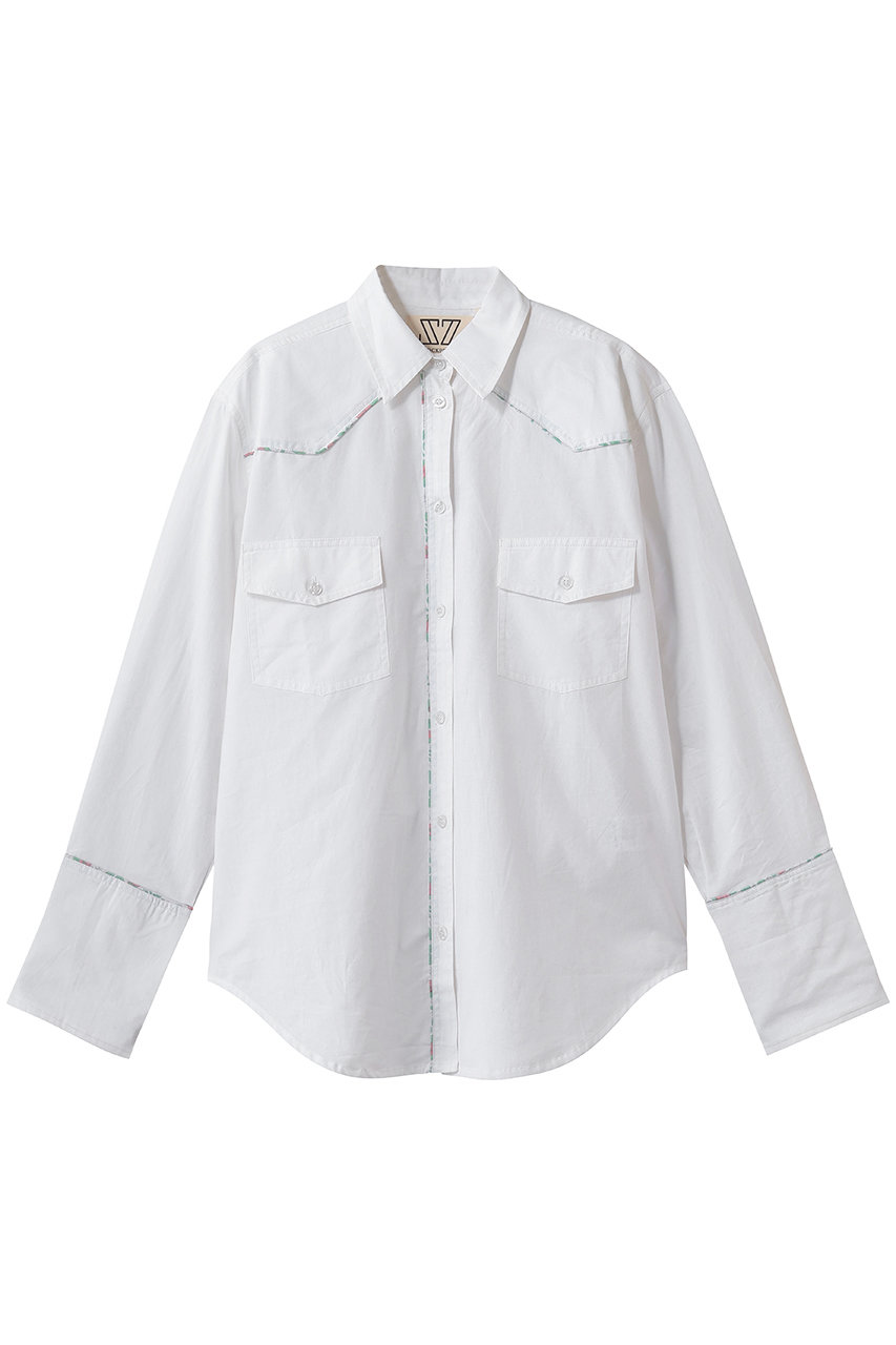 エスゼット ブロックプリント/SZ BLOCKPRINTSのWESTERN SHIRT BLUEBERRY オーバーシャツ(ホワイト/4310700306)